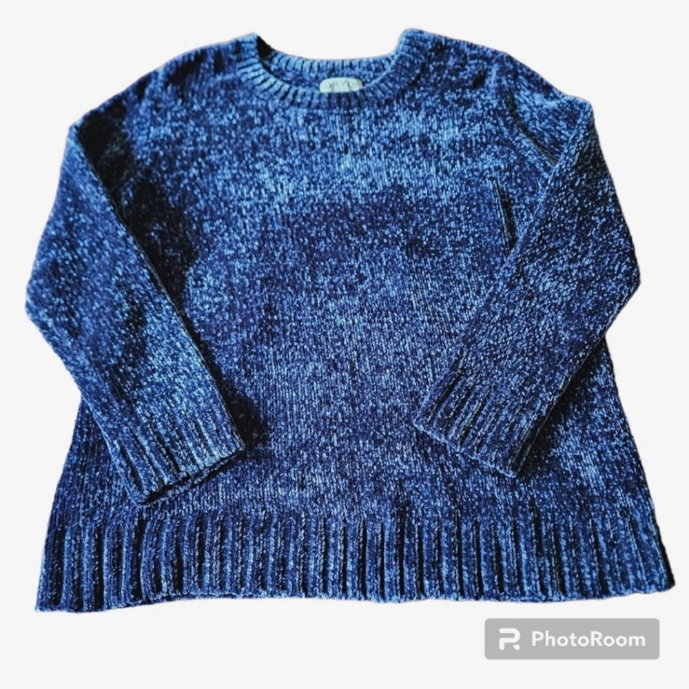 NWT Orvis Chenille Long Sleeve Sweater Dress Blue Women's Size XL